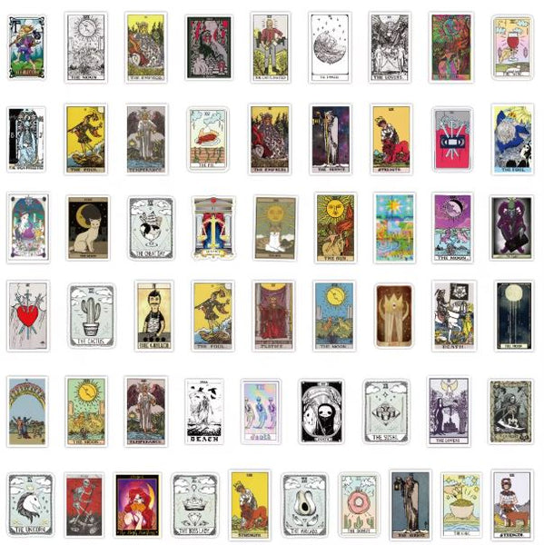 Gothic Cartoon Art Tarot Card Graffiti Stickers