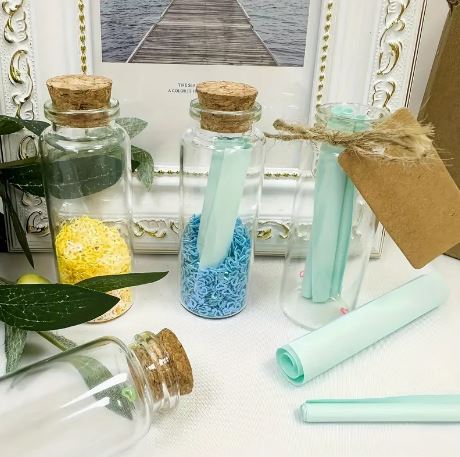 Clear Glass Bottles With Cork Stopper 7.5 x 2.2cm