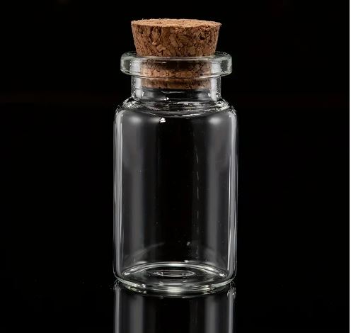 Clear Glass Bottles With Cork Stopper 4 x 2.2cm