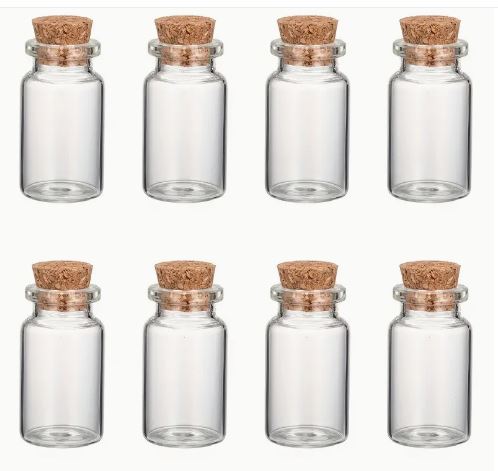 Clear Glass Bottles With Cork Stopper 4 x 2.2cm
