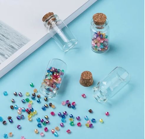 Clear Glass Bottles With Cork Stopper 4 x 2.2cm