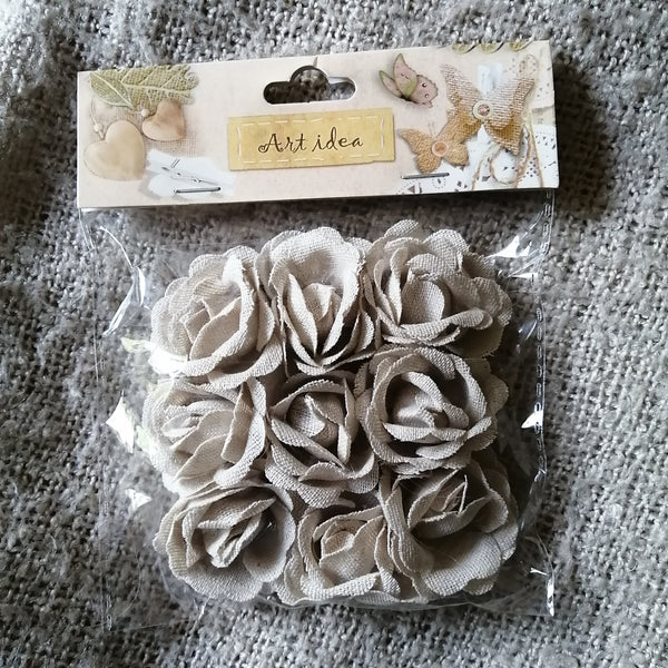 Fabric Rose Flowers (Beige)