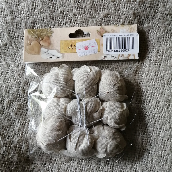 Fabric Rose Flowers (Beige)