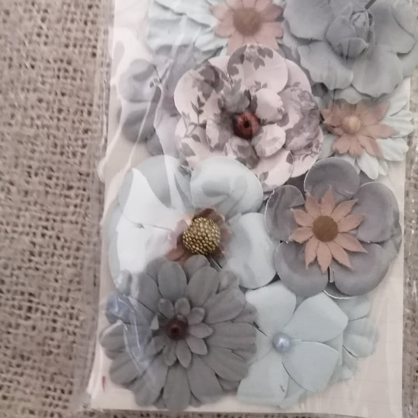 Dainty Paper Flowers (Mixed Blues and Greens)