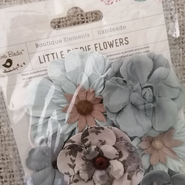 Dainty Paper Flowers (Mixed Blues and Greens)