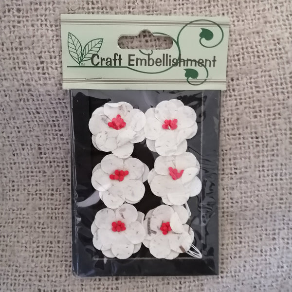 Dainty Paper Flowers (White and Orange)