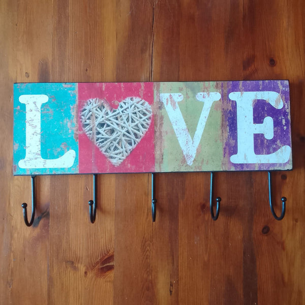 Coat Wall Hanger with "Love" Motif