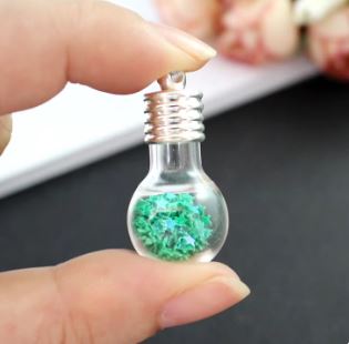 Glass Vial Pendant Wishing for Perfume