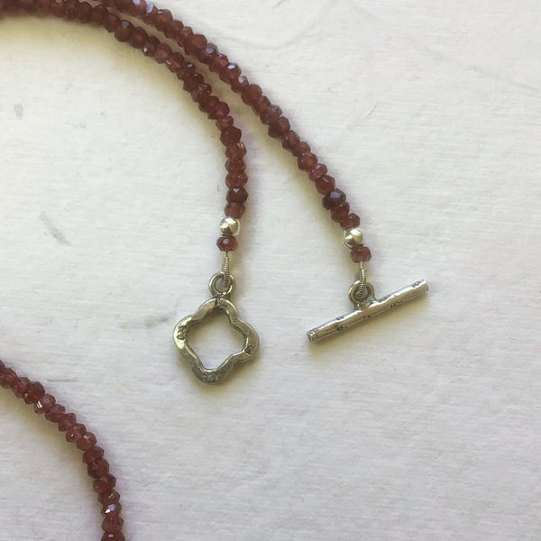 Garnet & Lapis Lazuli Necklace with Beautiful Toggle Clasp