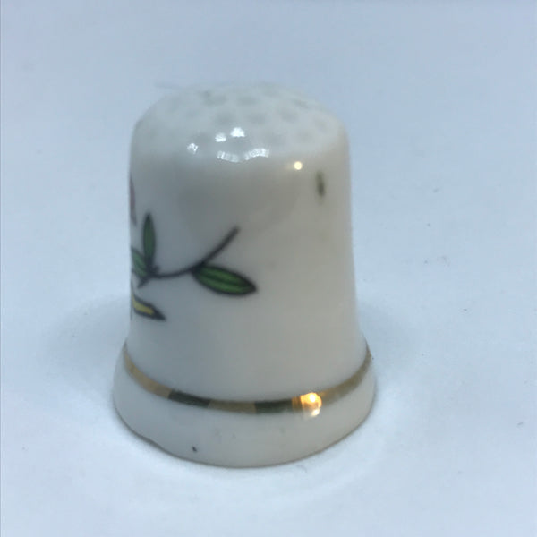 Miniature Porcelain Thimble (Orange Bird)