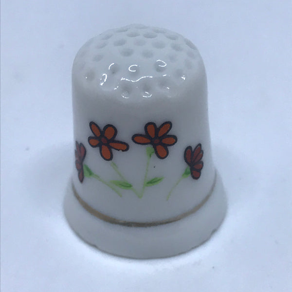 Miniature Porcelain Thimble (4 Flowers)