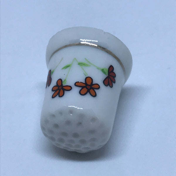 Miniature Porcelain Thimble (4 Flowers)