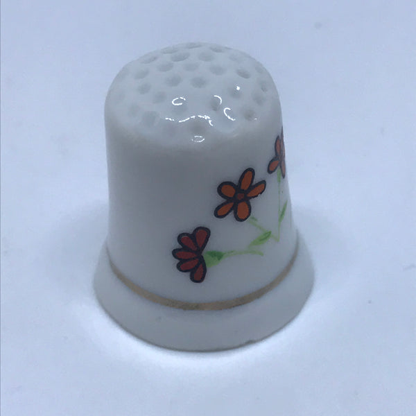 Miniature Porcelain Thimble (4 Flowers)