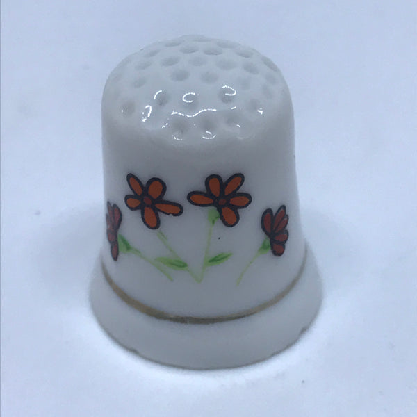 Miniature Porcelain Thimble (4 Flowers)