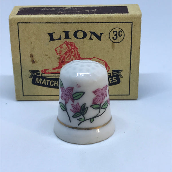 Thimble Porcelain (4 Pink Flowers)