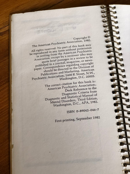 Desk Reference To The Diagnostic Criteria From DSM-III