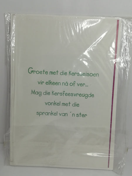 Greeting Card and Envelopes - Christmas - Style 10 - Afrikaans (5 Cards)