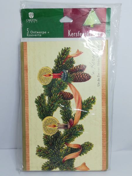 Greeting Card and Envelopes - Christmas - Style 12 - Afrikaans (5 Cards)