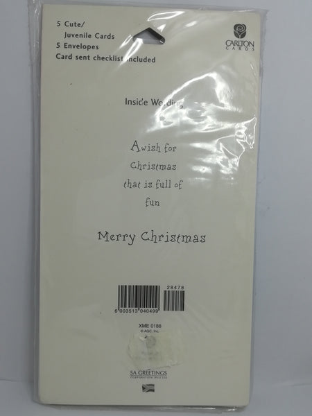 Greeting Card and Envelopes - Christmas - Style 7 - English (5 Cards)