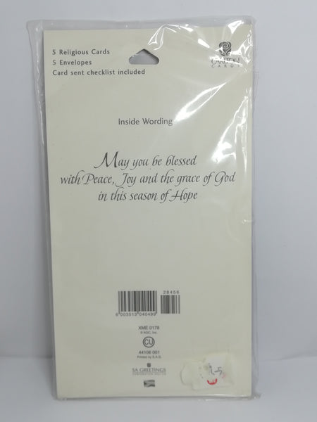 Greeting Card and Envelopes - Christmas - Style 2 - English (5 Cards)