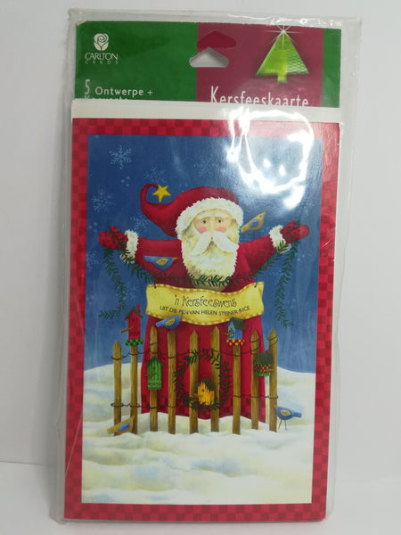 Greeting Card and Envelopes - Christmas - Style 18 - Afrikaans (5 Cards)