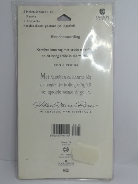 Greeting Card and Envelopes - Christmas - Style 18 - Afrikaans (5 Cards)