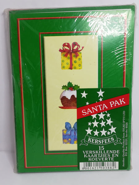 Greeting Card and Envelopes - Christmas - Style 39 - Afrikaans (15 Cards)