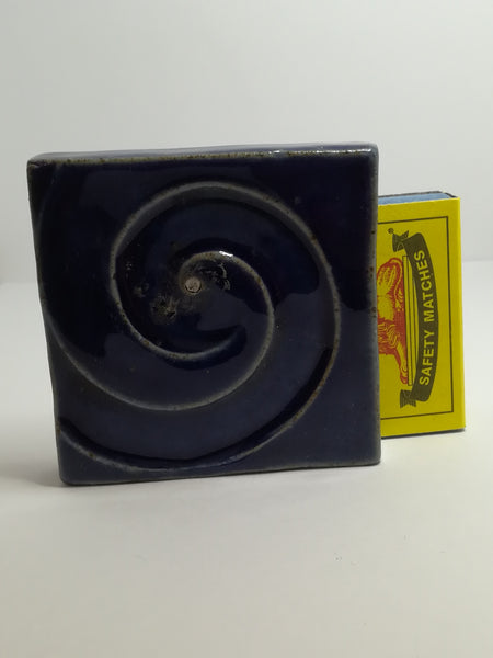 Miniature Indigo Tile with Swirl (Miniature, suitable for printer's tray)