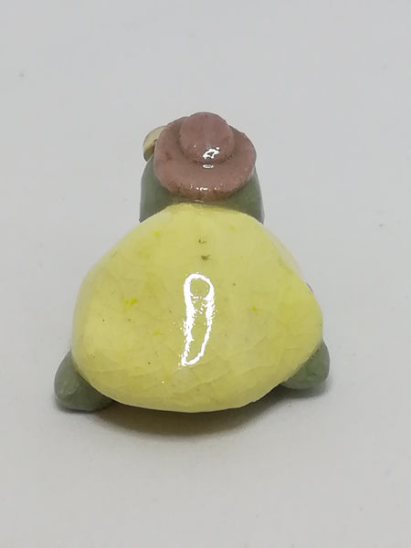Miniature Clay Green & Yellow Tortoise Hat with Wobbly Eyes (Miniature, suitable for printer's tray)