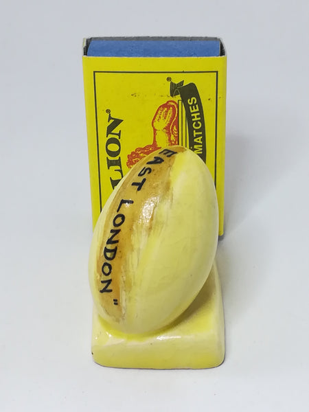 Miniature Ceramic Yellow Rugby Ball on Base (Miniature, suitable for printer's tray)