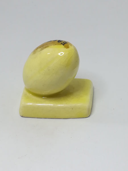 Miniature Ceramic Yellow Rugby Ball on Base (Miniature, suitable for printer's tray)