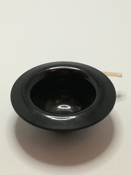 Miniature Black Ceramic Ladies Hat (Miniature, suitable for printer's tray)