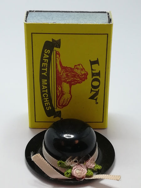Miniature Black Ceramic Ladies Hat (Miniature, suitable for printer's tray)