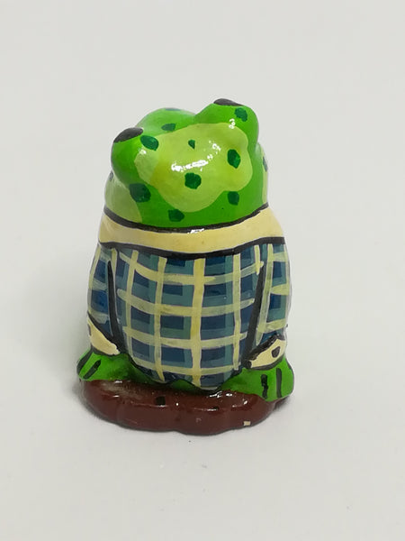 Miniature Ceramic Yellow, Light & Dark Green Frog (Miniature, suitable for printer's tray)