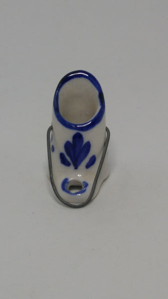 Miniature Ceramic Blue & White Delft Style Milk Bucket (Elesva Holland) (Miniature, suitable for printer's tray)