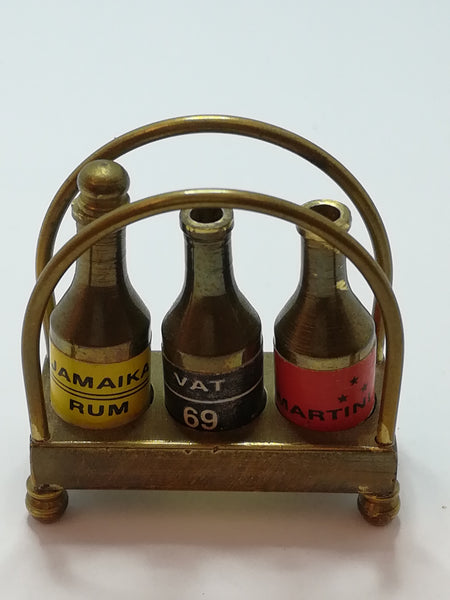 Miniature Brass Alcohol/Bottle Caddy (Miniature, suitable for printer's tray)
