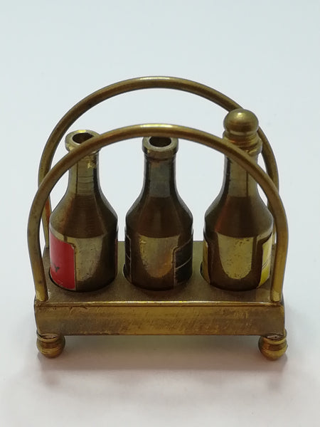 Miniature Brass Alcohol/Bottle Caddy (Miniature, suitable for printer's tray)