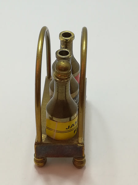 Miniature Brass Alcohol/Bottle Caddy (Miniature, suitable for printer's tray)