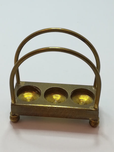Miniature Brass Alcohol/Bottle Caddy (Miniature, suitable for printer's tray)