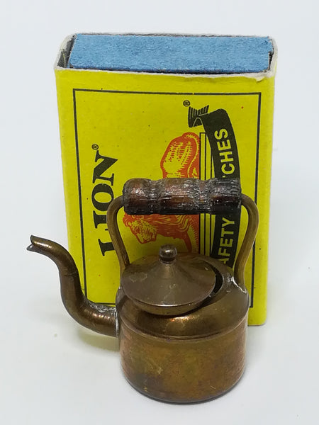 Miniature Kettle with Lid Brass (Miniature, suitable for printer's tray)