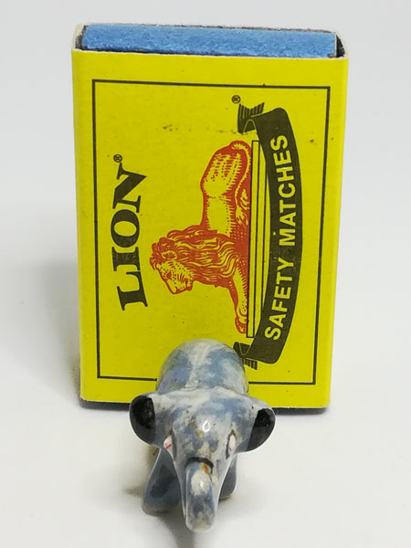 Miniature Ceramic Glazed Blue & White Elephant (Miniature, suitable for printer's tray)