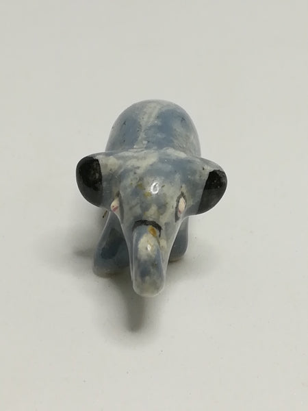 Miniature Ceramic Glazed Blue & White Elephant (Miniature, suitable for printer's tray)
