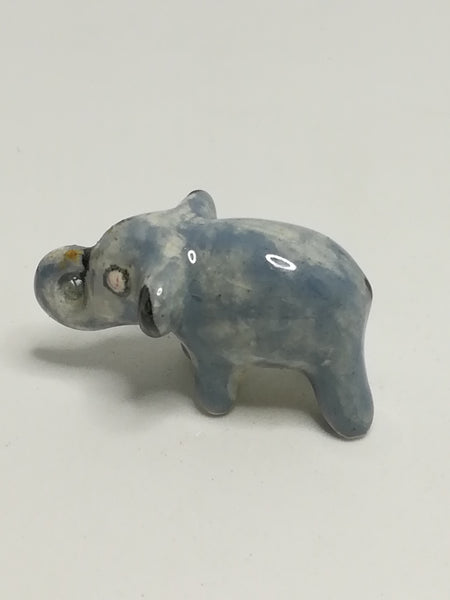 Miniature Ceramic Glazed Blue & White Elephant (Miniature, suitable for printer's tray)