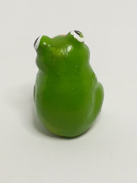 Miniature Ceramic Light Green & White Frog Black Eyes (Miniature, suitable for printer's tray)