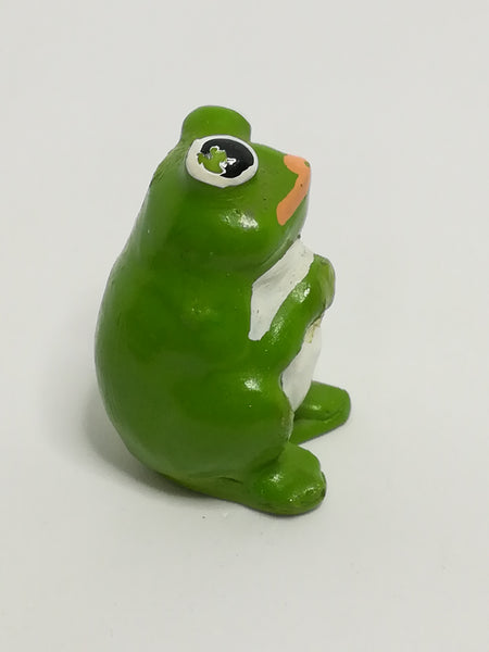 Miniature Ceramic Light Green & White Frog Black Eyes (Miniature, suitable for printer's tray)