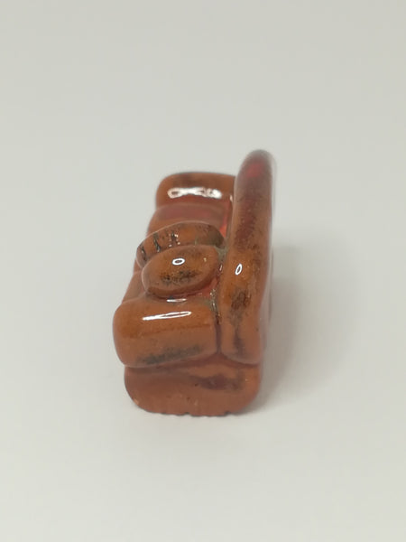 Miniature Sofa Couch Ceramic Brown Glazed - Unusual (Miniature, suitable for printer's tray)