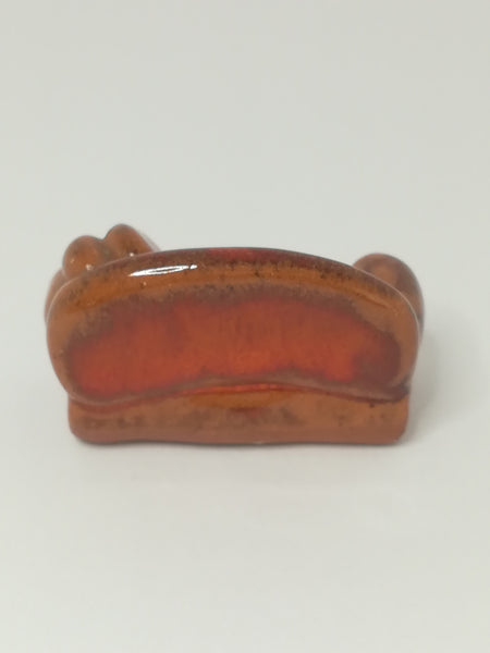 Miniature Sofa Couch Ceramic Brown Glazed - Unusual (Miniature, suitable for printer's tray)