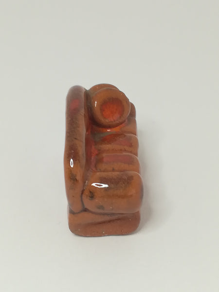 Miniature Sofa Couch Ceramic Brown Glazed - Unusual (Miniature, suitable for printer's tray)