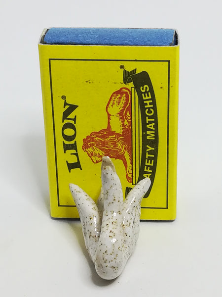 Miniature Ceramic Cream White & Brown Dots Swan (Miniature, suitable for printer's tray)