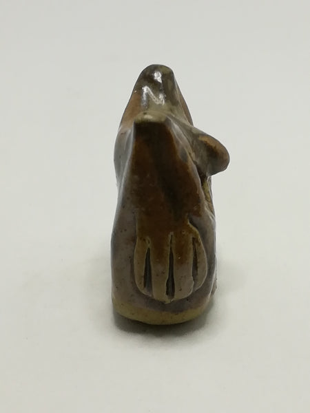 Miniature Ceramic Dark Brown Owl (Clay) (Miniature, suitable for printer's tray)